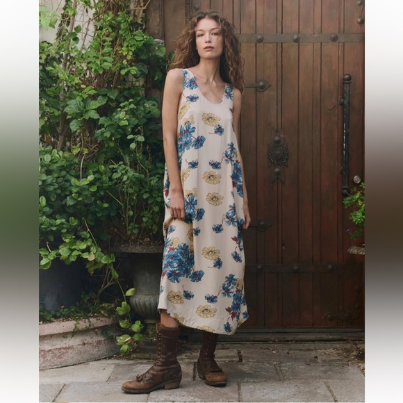 The Great Windward Midi Long Dress in Sungold Floral Size 3 US L - Picture 1 of 8